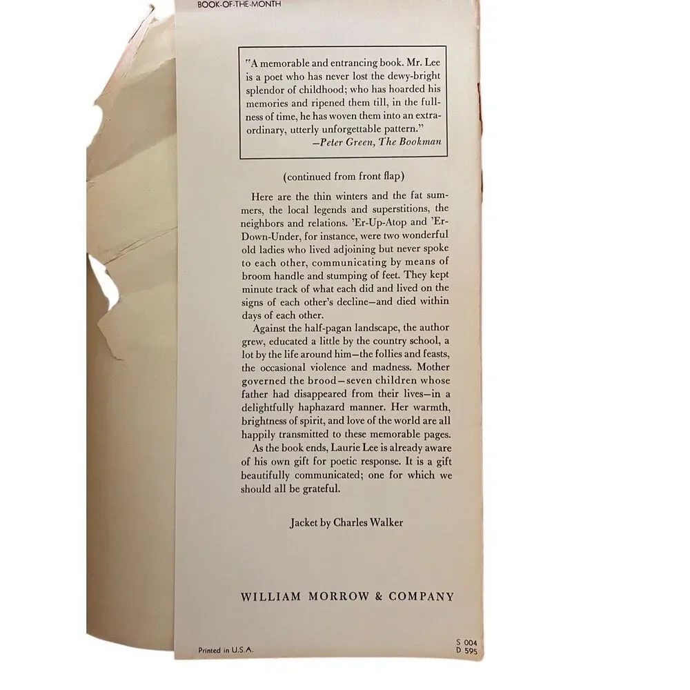 The Edge Of Day A Boyhood In West England by Laurie Lee Hardcover Book